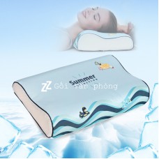 Gối ngủ chống đau cổ cao su non vỏ mát SL100